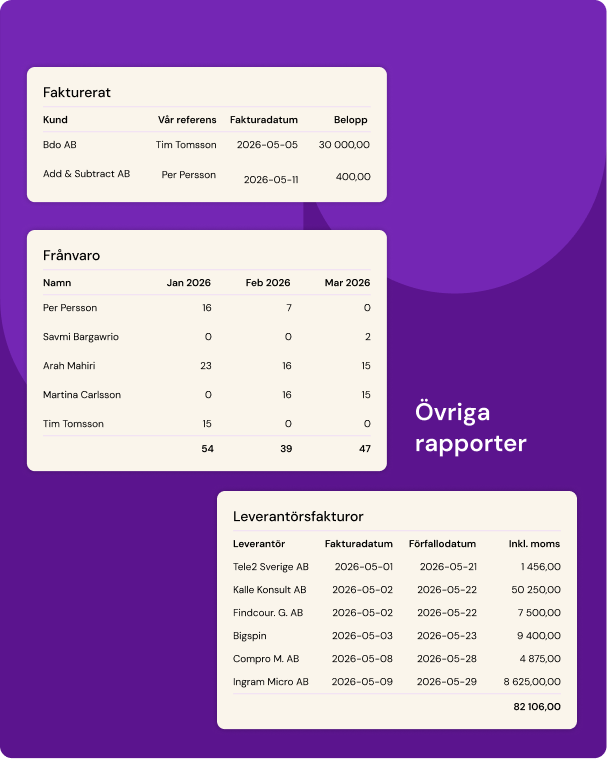 Systemvy med övriga rapporter