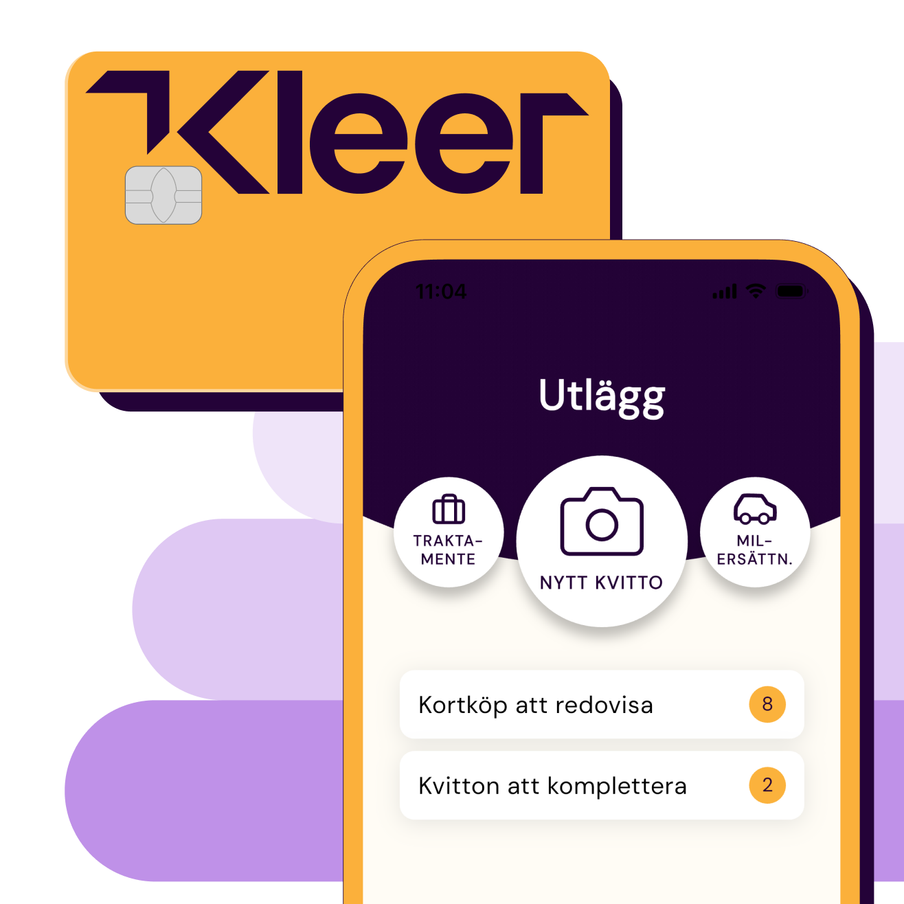 Herografik med utlägg i appen och kleerkortet
