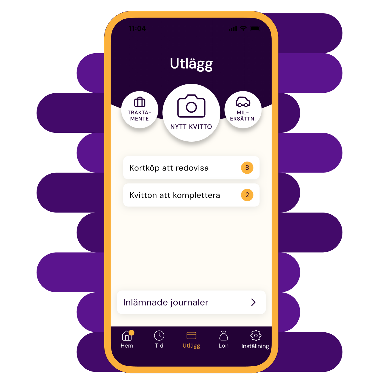 Kvitto och utlägg i Kleer-appen