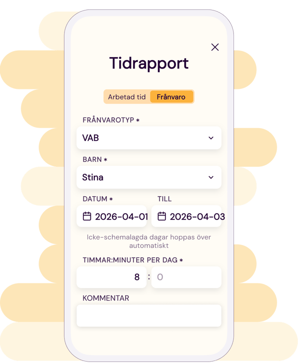 Tid- och frånvarohantering i Kleer-appen