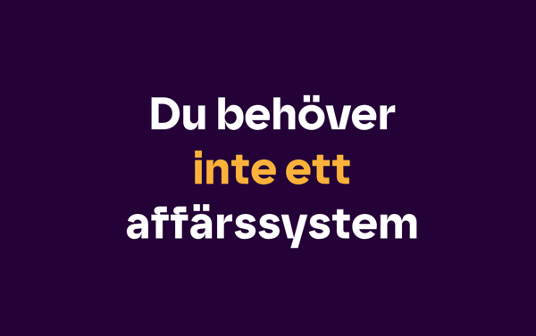 Du behöver inte ett affärssystem