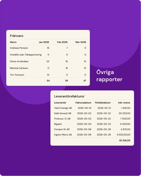 Systemvy med övriga rapporter