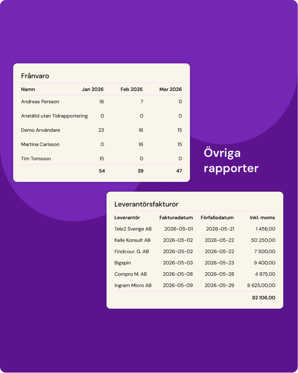 Systemvy med övriga rapporter